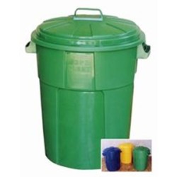 BIDONE PLASTICA LT.90 VERDE C/COPERCHIO