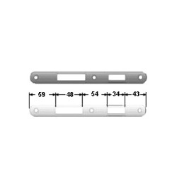 INCONTRO X SERRATURA PATENT MM.238X22 BT CROMO SATINATO