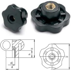 VOLANTINO 7 LOBI D.50 M10 FORO PASSANTE (5VB/50)