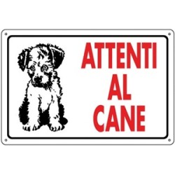 CARTELLO PLAST. MM.300X200 ATTENTI AL CANE (BARBONCINO)