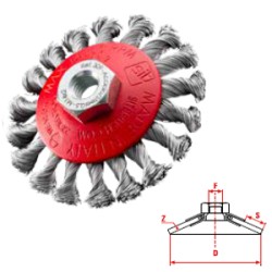 SPAZZOLA CONICA C/MAZZETTI RITORTI MM.95 M14 ART.0309