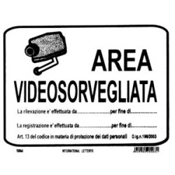 TARGA AREA VIDEOSORVEGLIATA  T00763