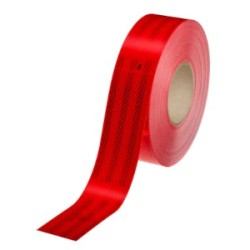 NASTRO RETRORIFLETTENTE ROSSO RIGIDO X VEICOLI MM.55 MT.50