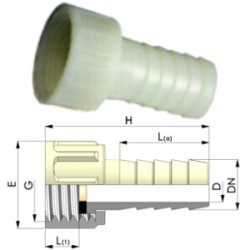 PORTAGOMMA C/GHIERA 1"X25