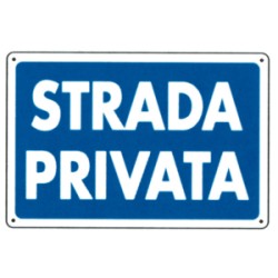 CARTELLO PLAST. MM.300X200 STRADA PRIVATA