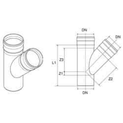 RACCORDO A Y D.50 45 GRADI