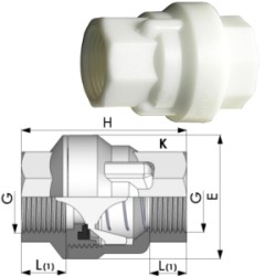 VALVOLA DI RITEGNO IN POM 3/4"