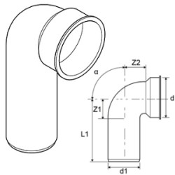 CURVA X SCARICO D.32-46 C/TAPPO DI PROTEZIONE