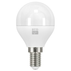 LAMPADINA MINI GLOBO A LED ECOLIGHT 6W E14 470 LUMEN 4000K