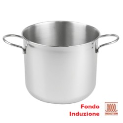 PENTOLA ALTA CM.24 INOX FONDO INDUZIONE ART.274LE