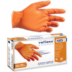 GUANTI NITRILE S/POLVERE MM.0,15-0,20 TG.XXL ARANCIO PZ.50 ART.N85