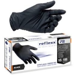 GUANTI NITRILE S/POLVERE TG.XL NERO PZ.100 ART.R78